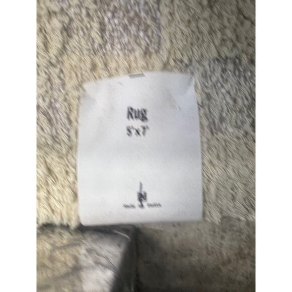 Urban Outfitters Space Dye Shag Rag Rug 5 x 7 Ft Tan - Picture 7 of 9